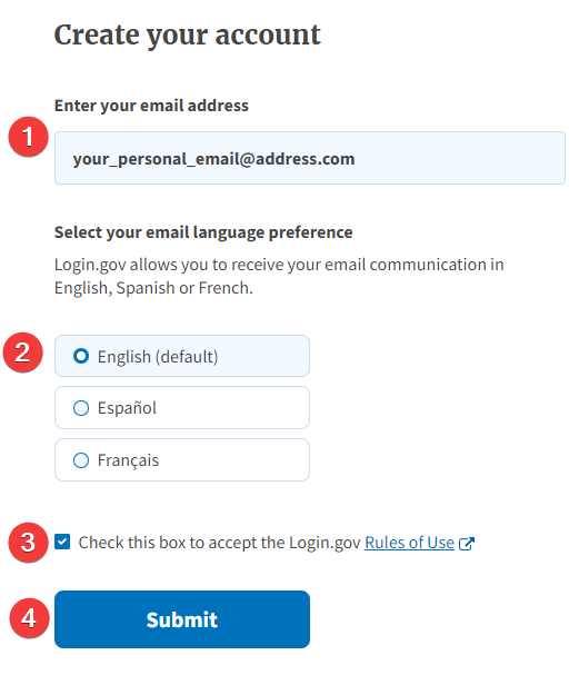 Login Gov Account Creation